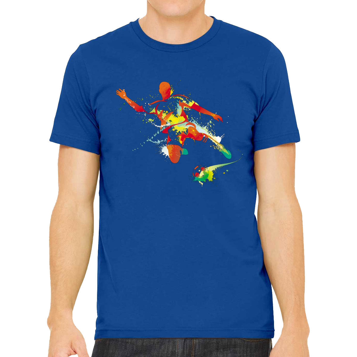 Colorful Soccer Player Men's T-shirt