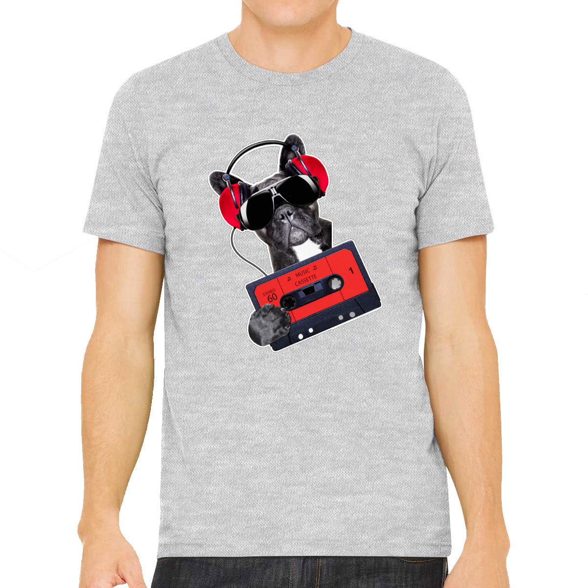 Cool Dog With Headphone Men's T-shirt