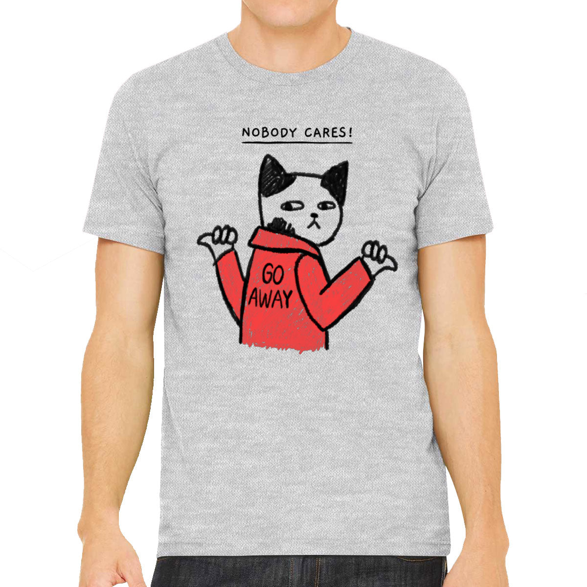 Nobody Cares! Go Away Funny Cat Men's T-shirt