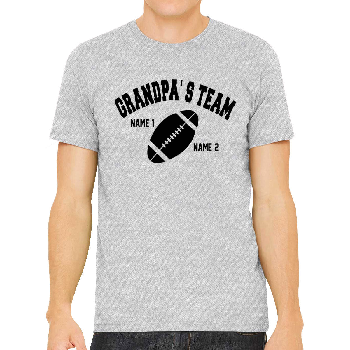 Grandpa's Team Custom 2 Names Men's T-shirt