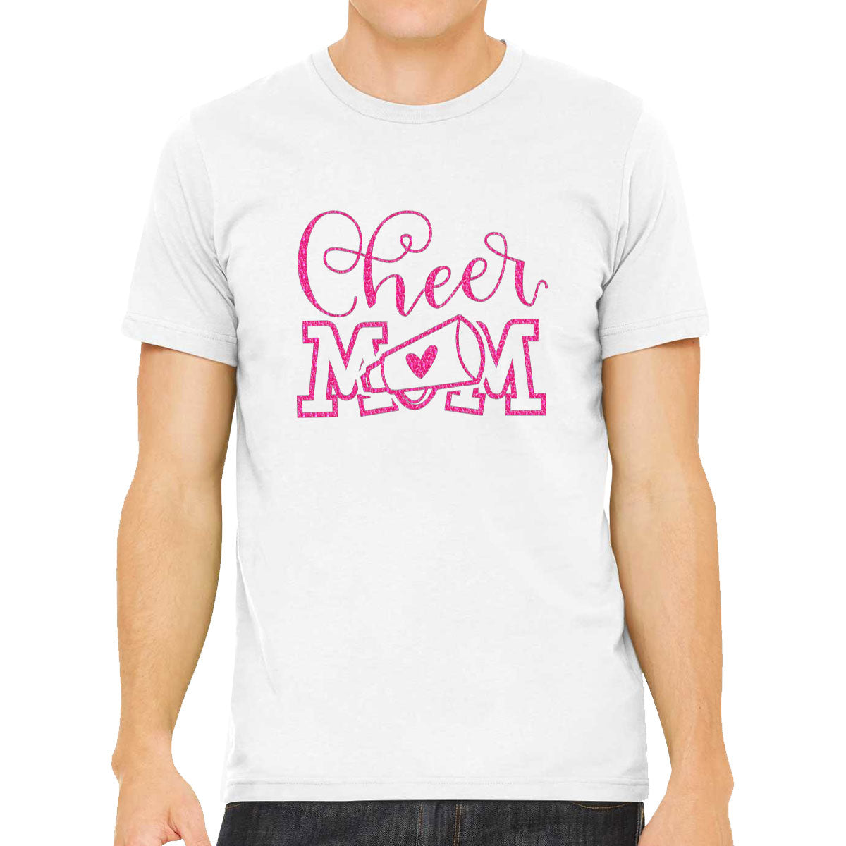Cheer Mom Pink Glitter Men's T-shirt