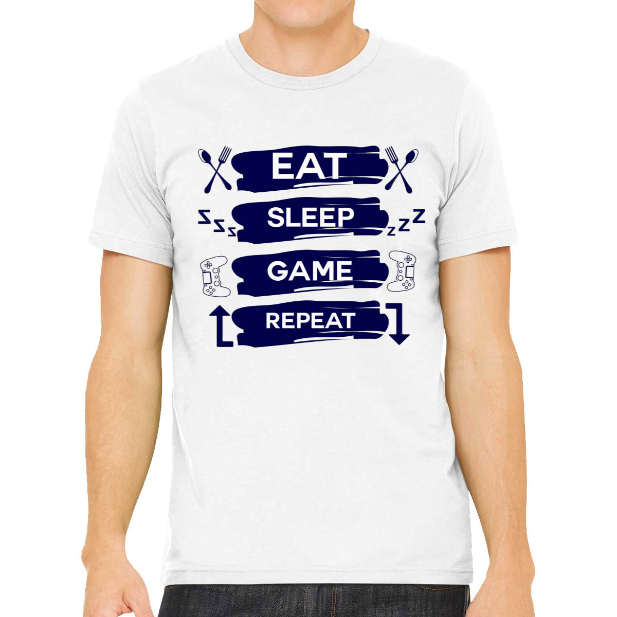 Eat Sleep Game Repeat Men's T-shirt