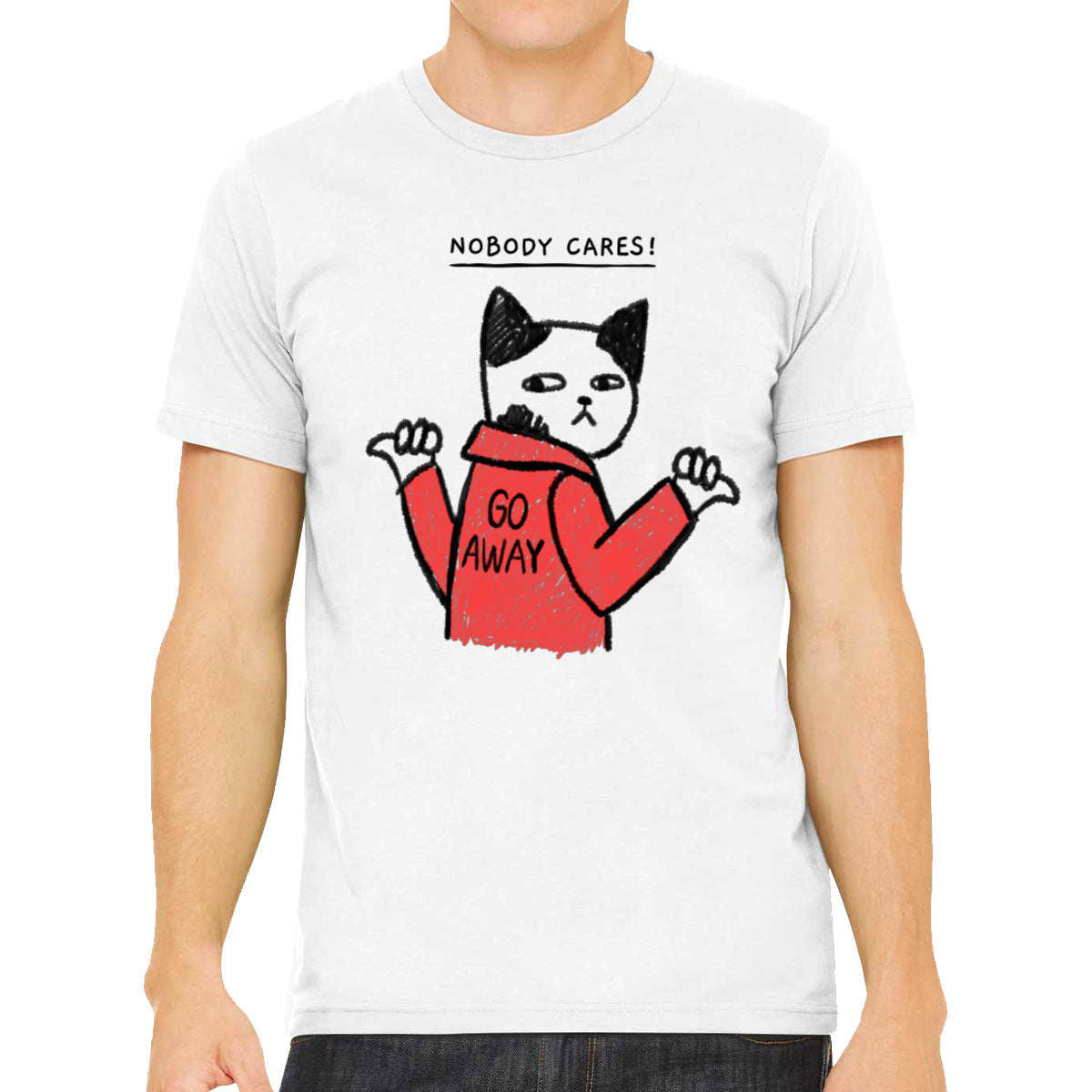 Nobody Cares! Go Away Funny Cat Men's T-shirt