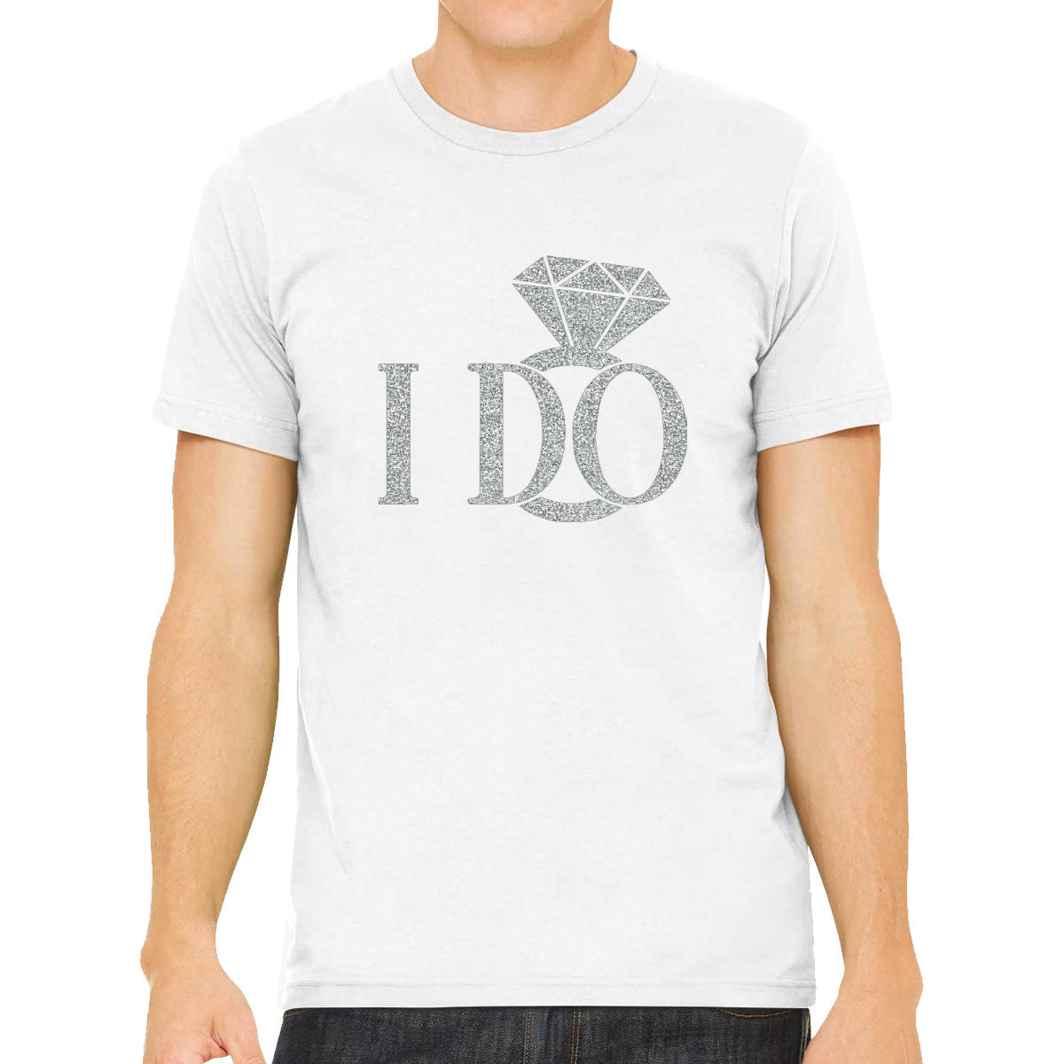 I Do Silver Glitter Print Men's T-shirt