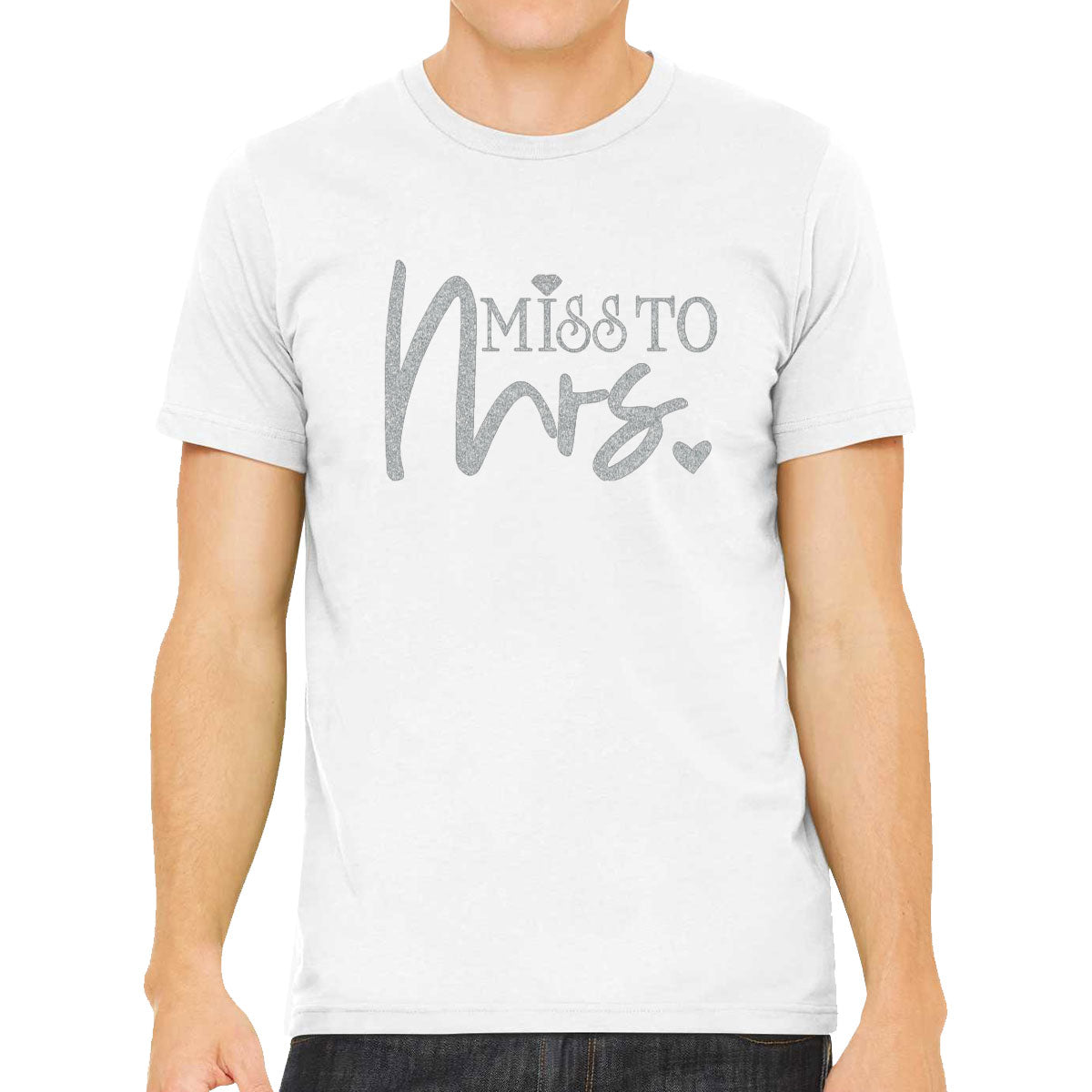 Miss To Mrs Silver Glitter Print Men's T-shirt