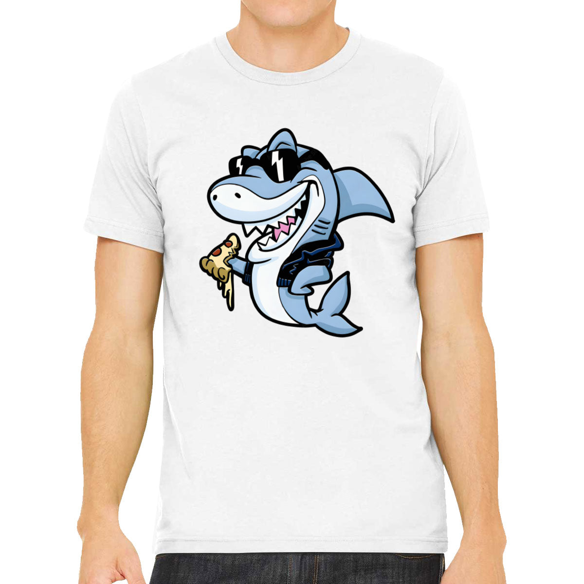 Cool Shark Eating Pizza Men's T-shirt