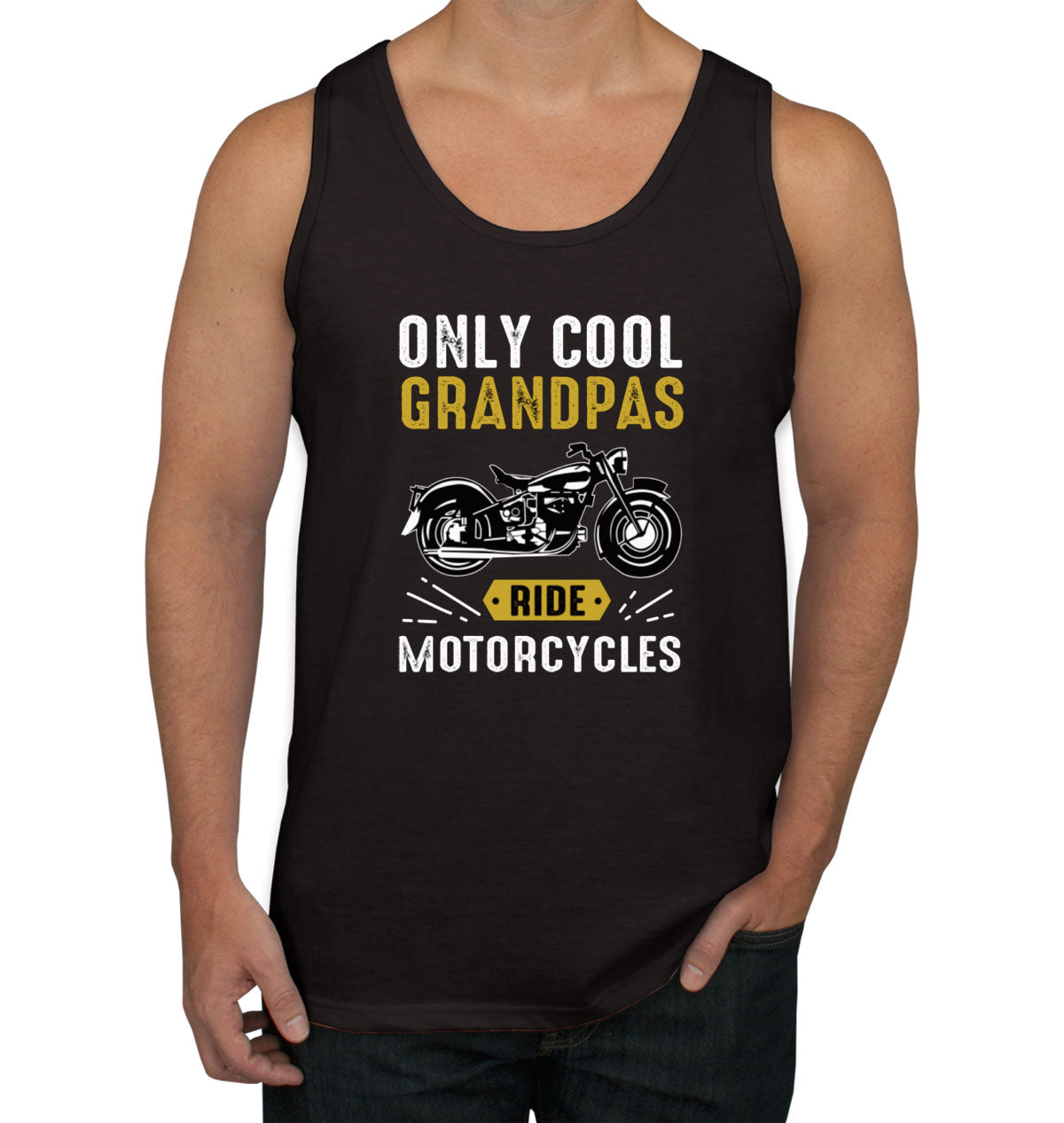 Only Cool Grandpas Ride Motorcycles Men's Tank Top