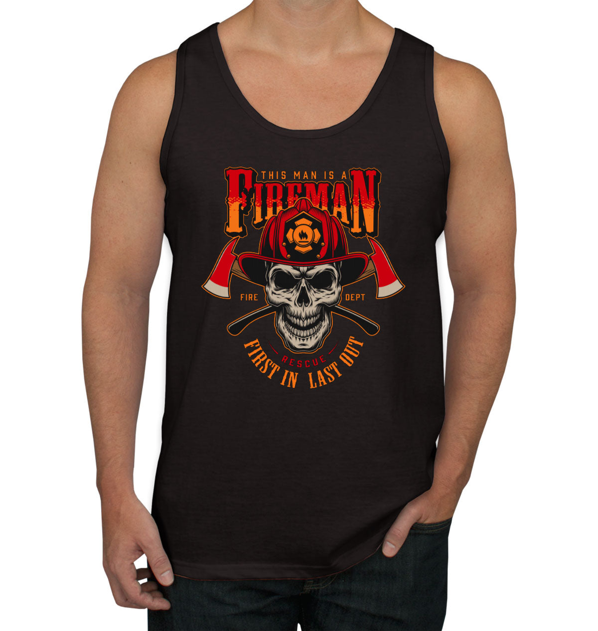 Fireman Skull Men's Tank Top