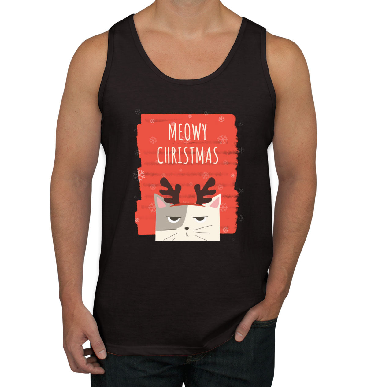 Meowy Christmas Cat Christmas Men's Tank Top