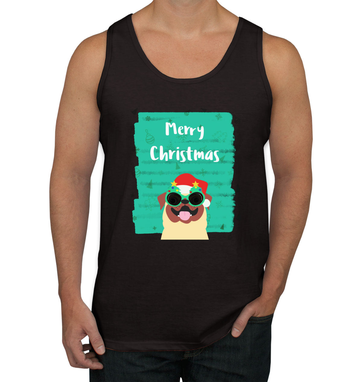 Merry Christmas Pug Christmas Men's Tank Top