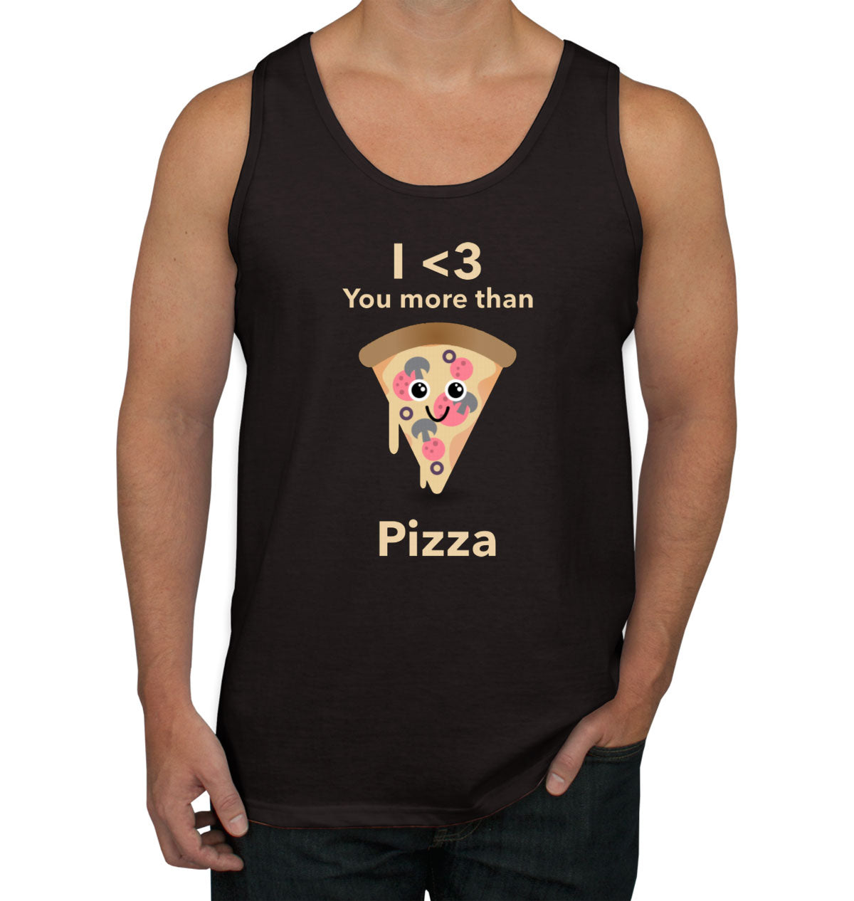 I Love You More Than Pizza Valentine's Day Men's Tank Top