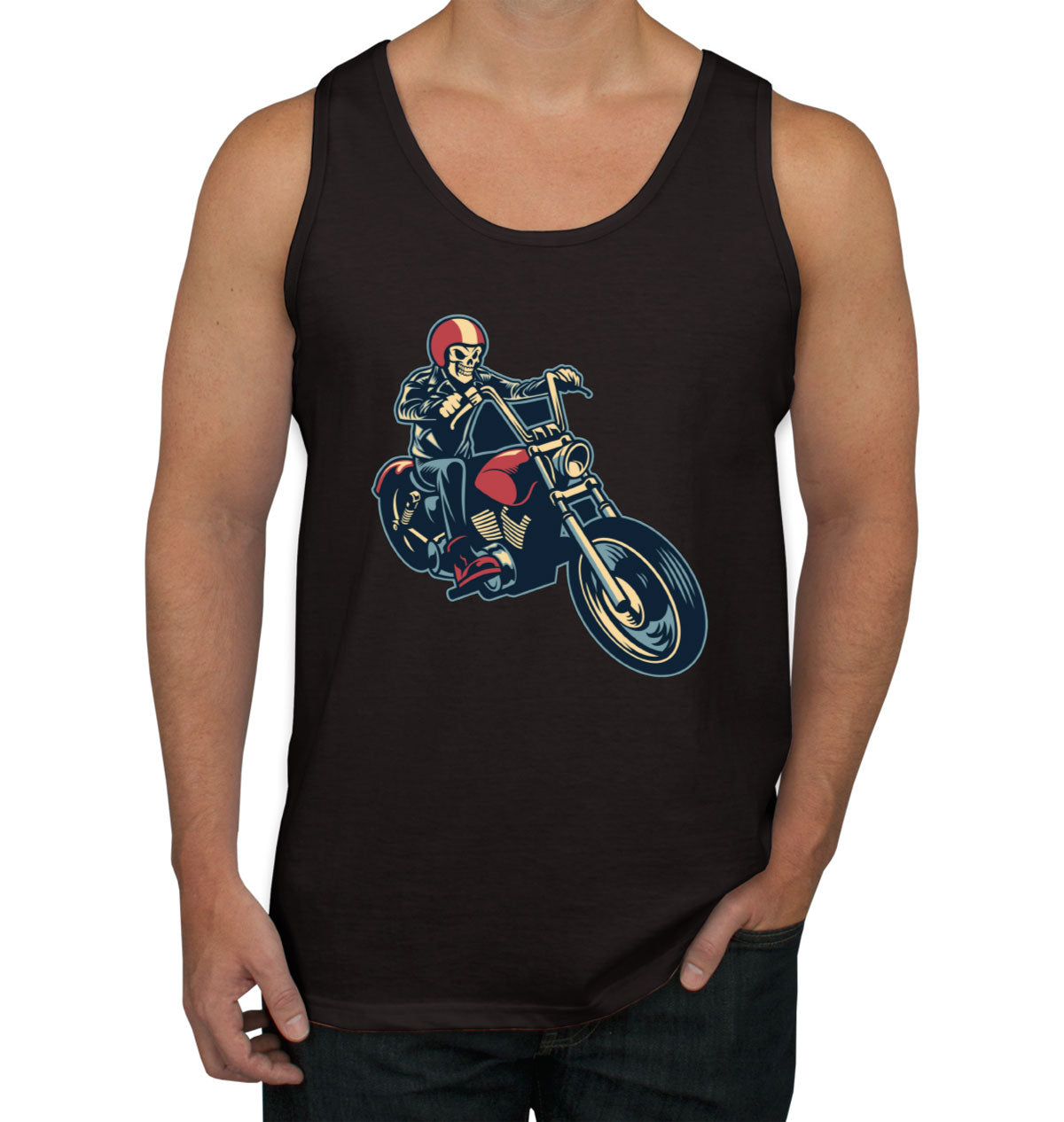 Skull Motorcycle Moto Skull Men's Tank Top