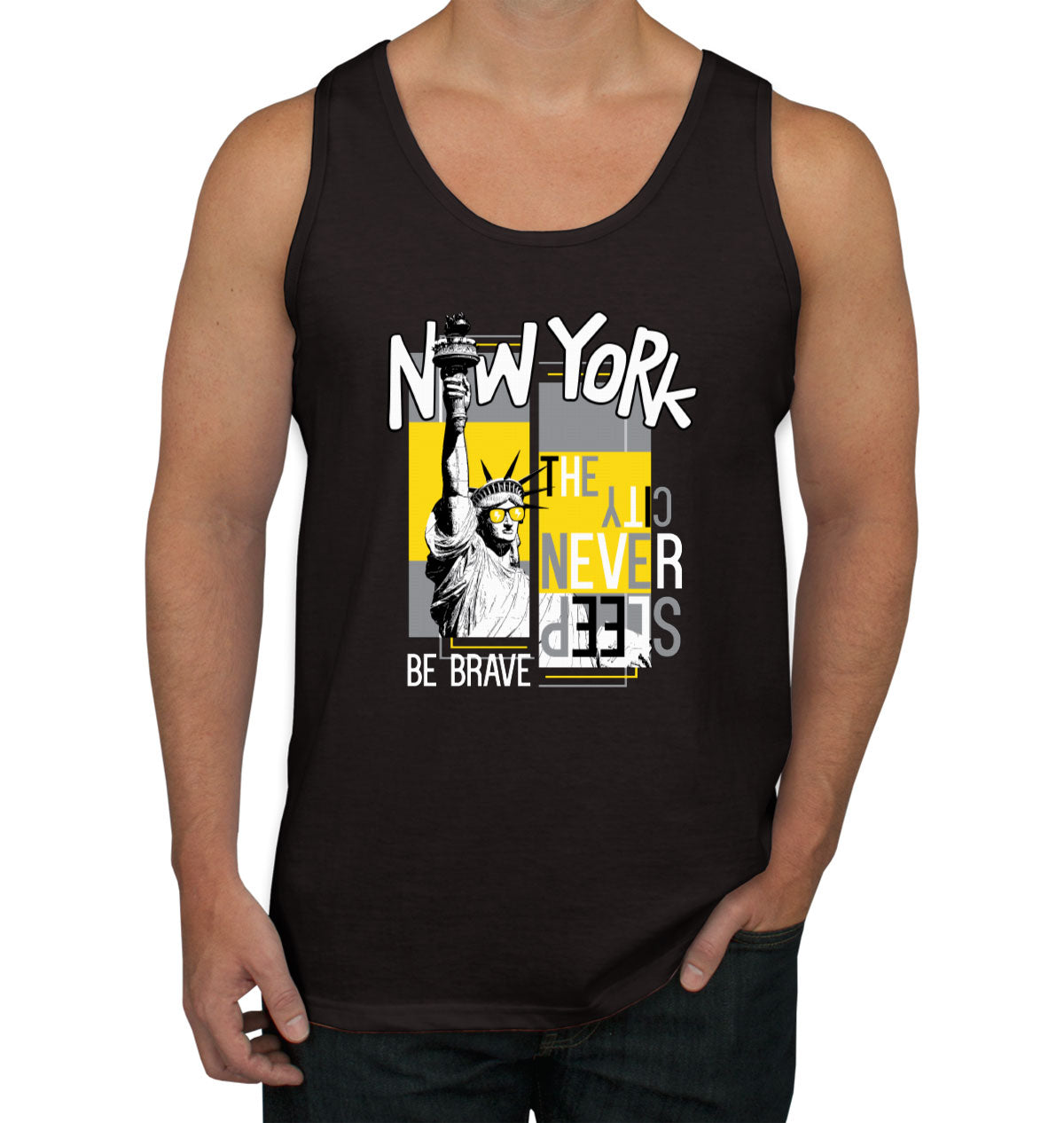 New York The City Never Sleep Men's Tank Top