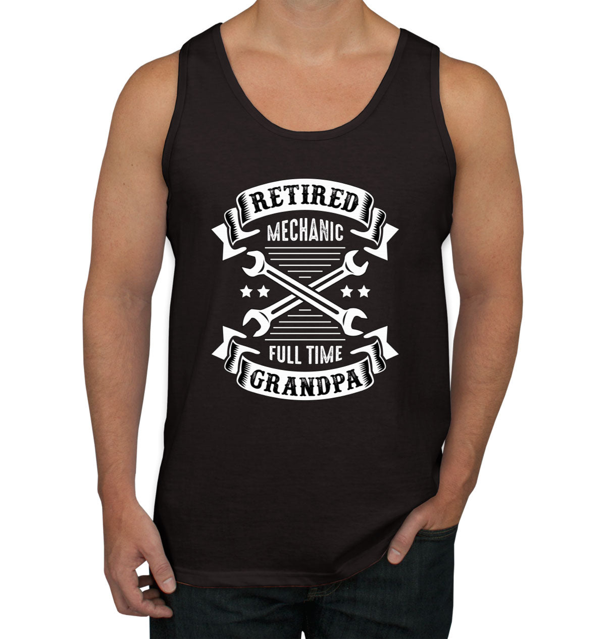 Retired Mechanic Full Time Grandpa Men's Tank Top