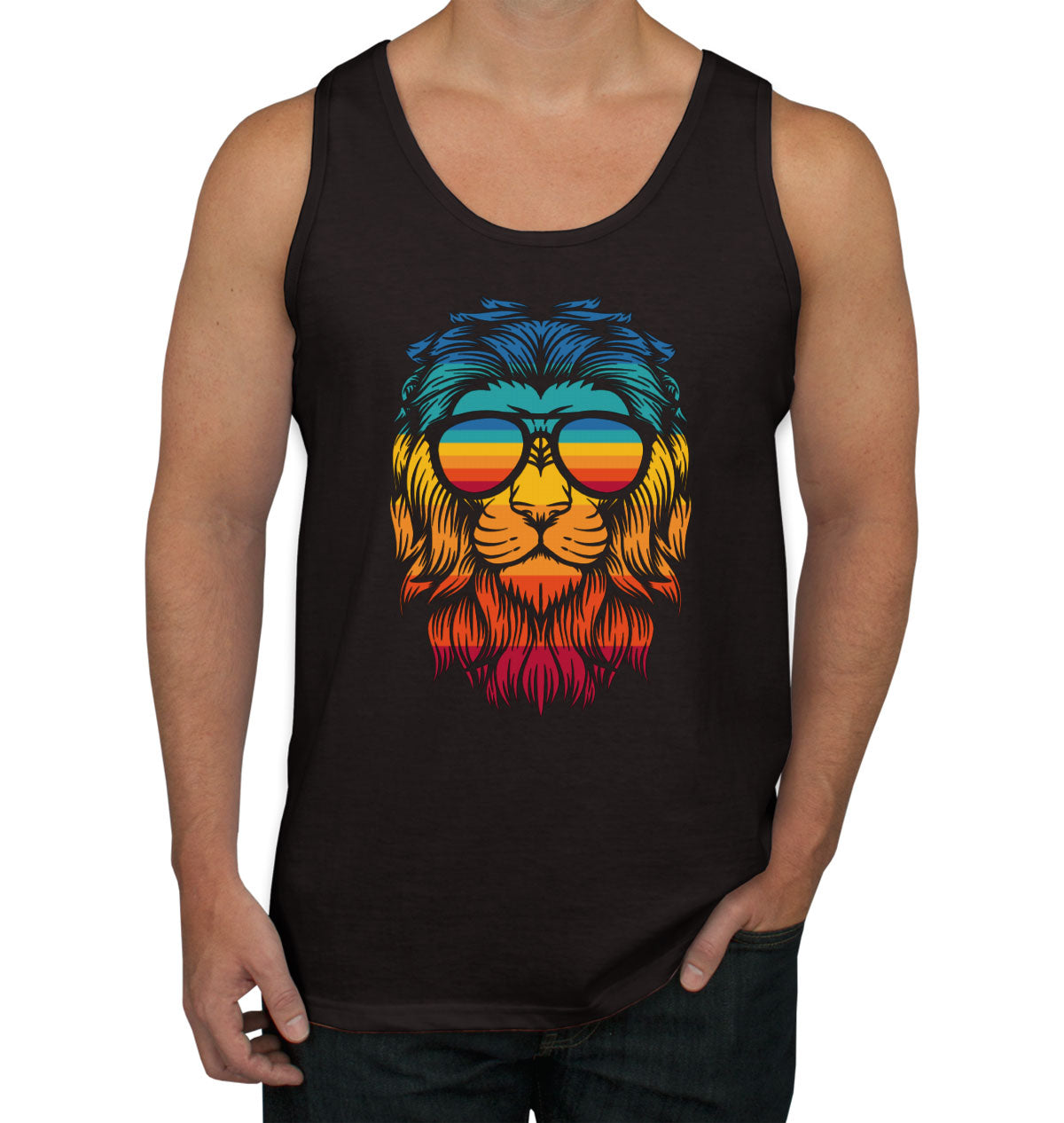 Retro Lion Head Men's Tank Top