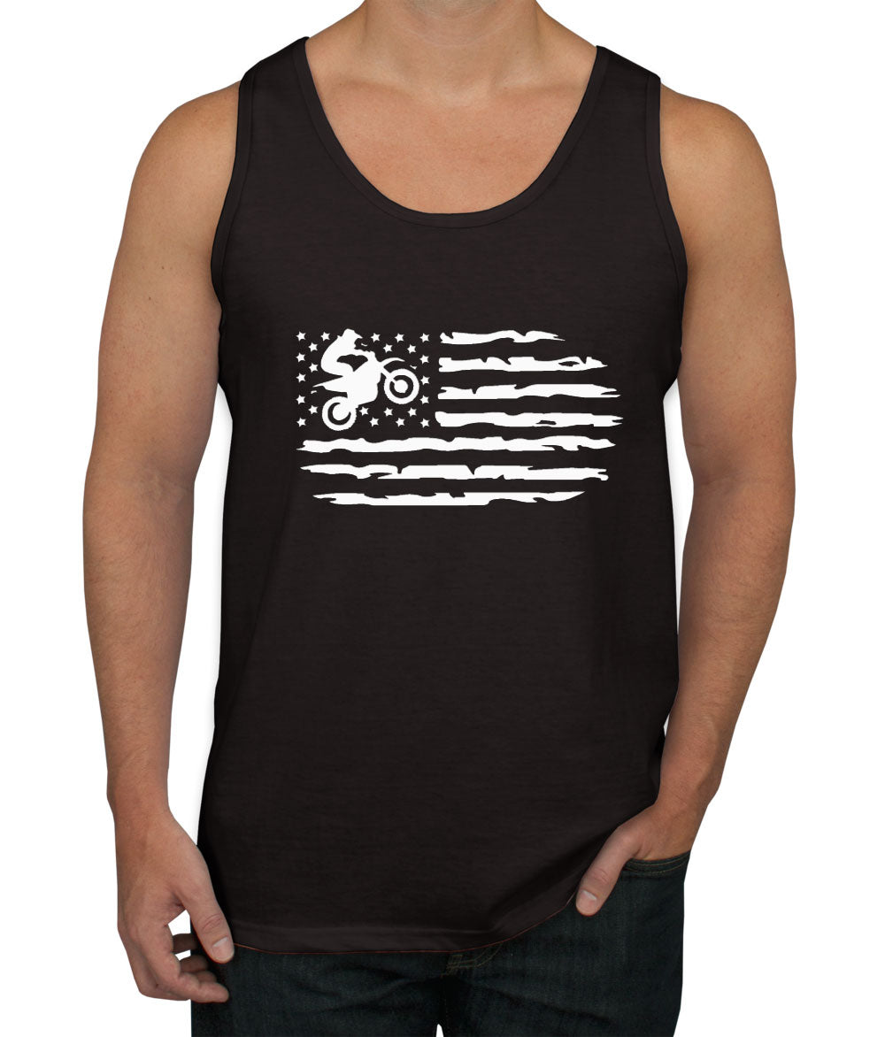 Dirt Bike American Flag Men's Tank Top