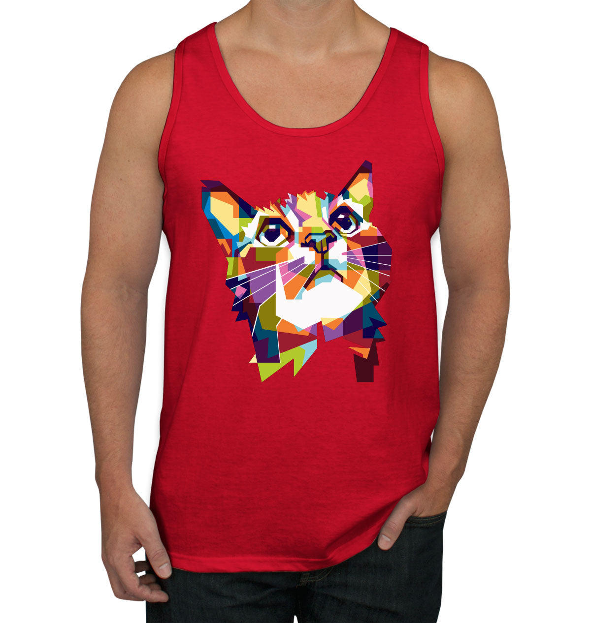 Colorful Cat Men's Tank Top
