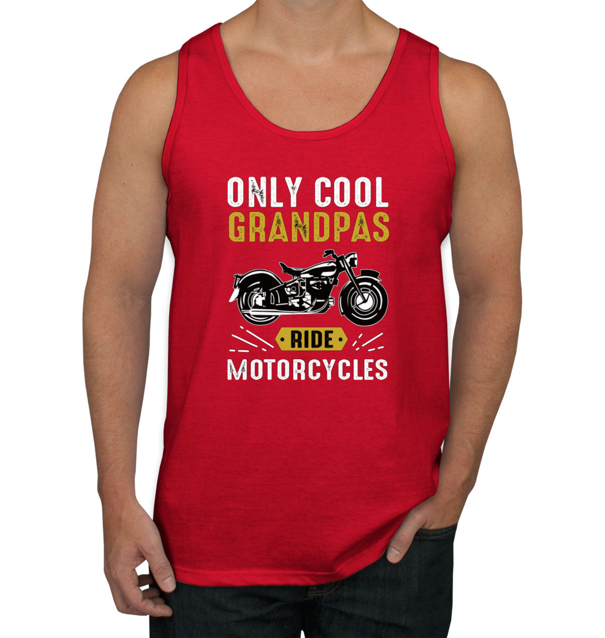 Only Cool Grandpas Ride Motorcycles Men's Tank Top