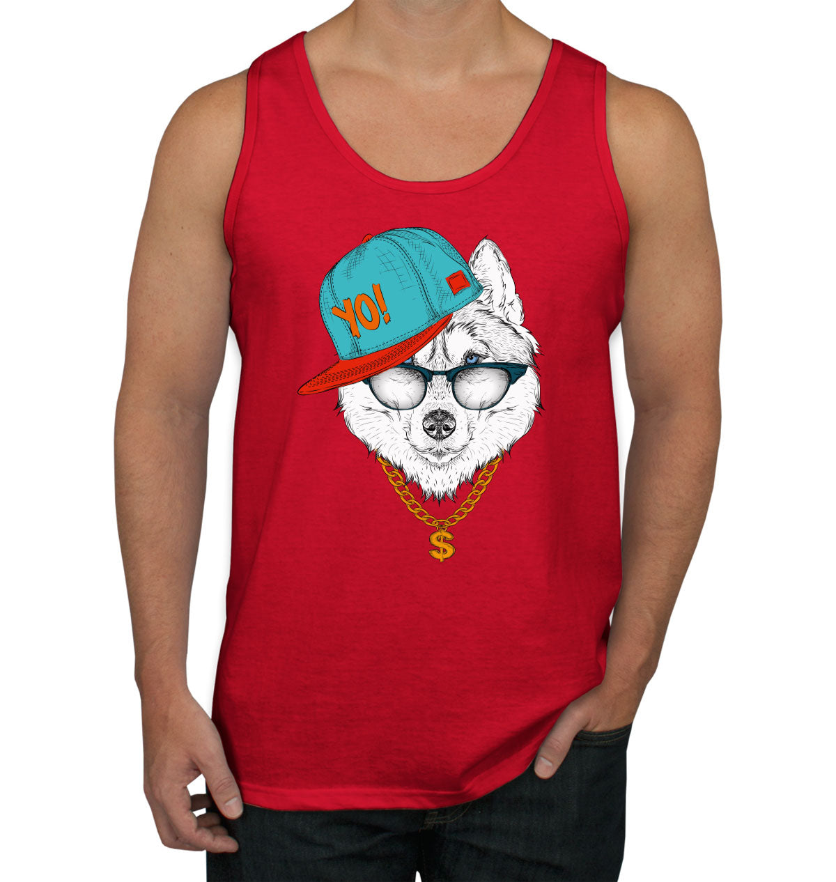 Cool Siberian Husky Dog Men's Tank Top