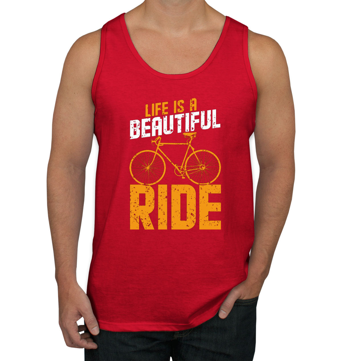 Life Is A Beautiful Ride Bicycle Men's Tank Top