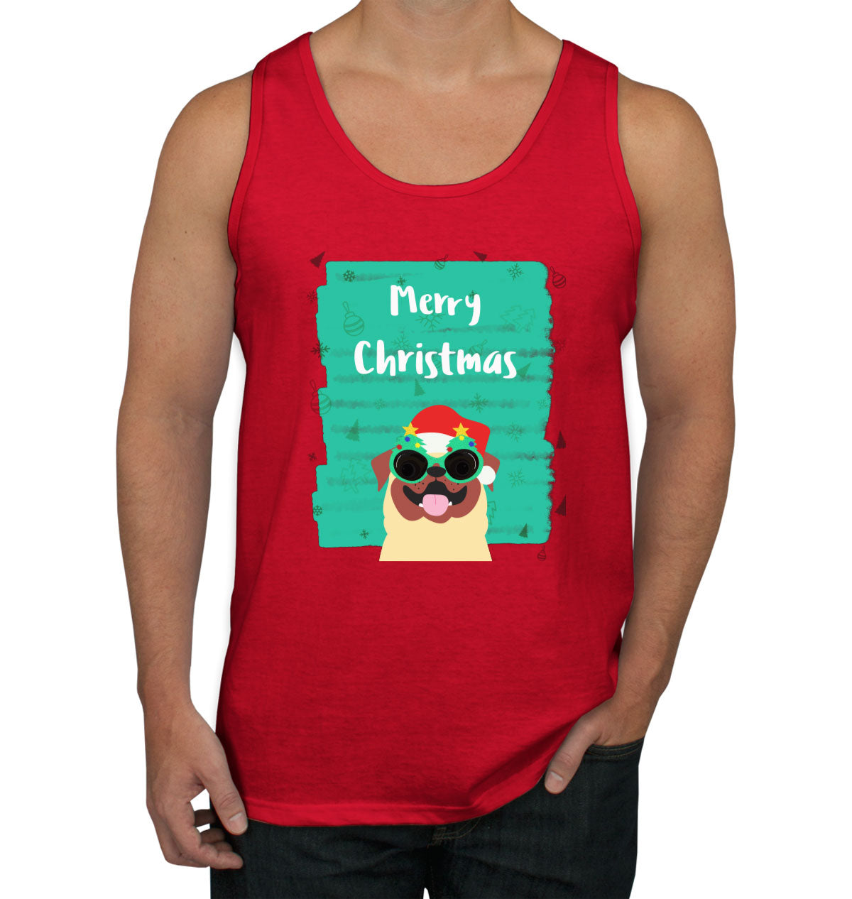 Merry Christmas Pug Christmas Men's Tank Top