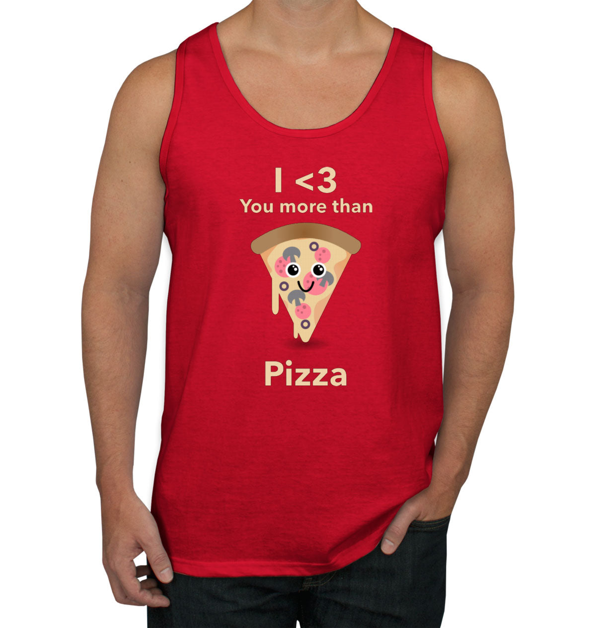 I Love You More Than Pizza Valentine's Day Men's Tank Top