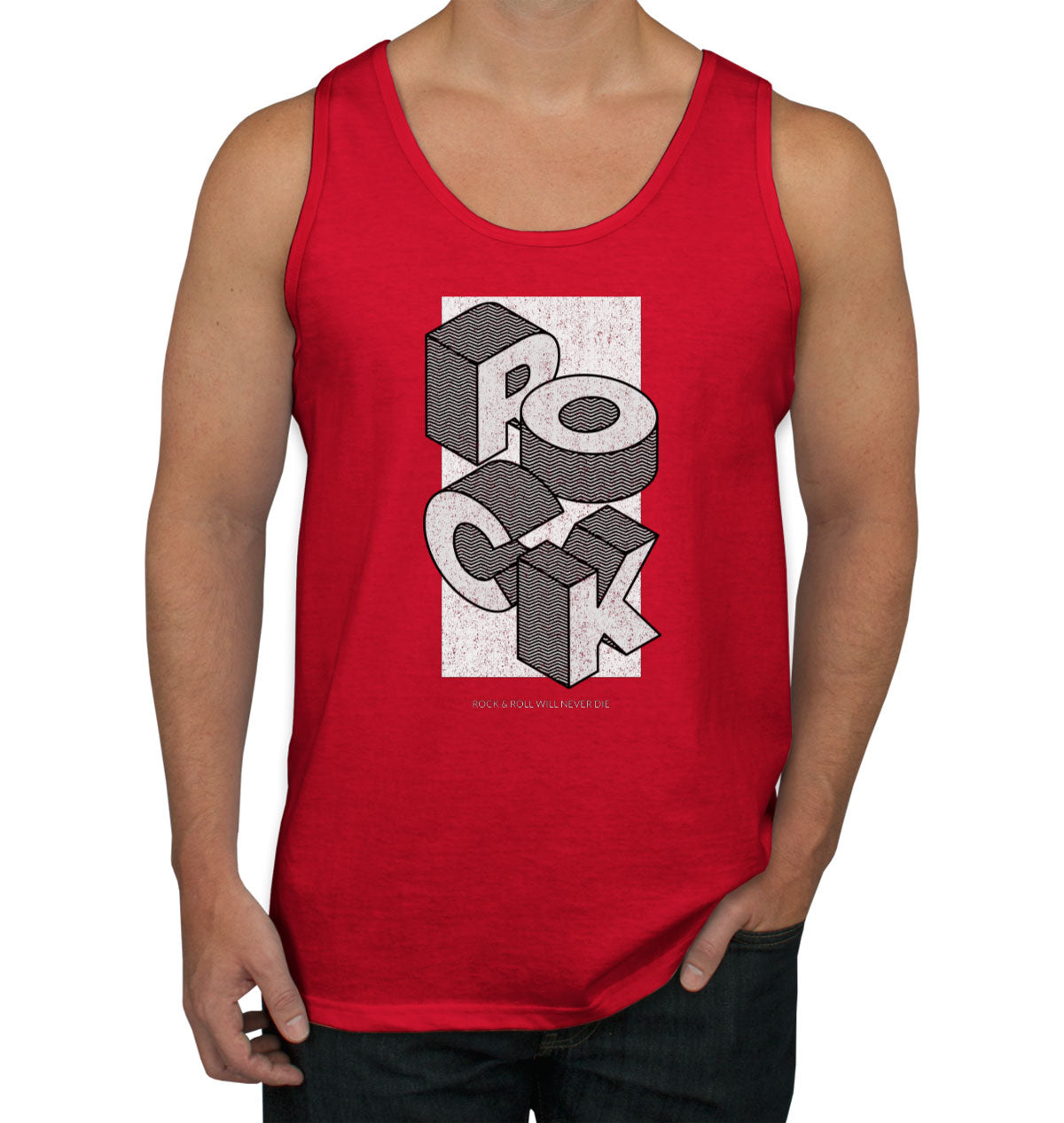 Rock & Roll Will Never Die Men's Tank Top