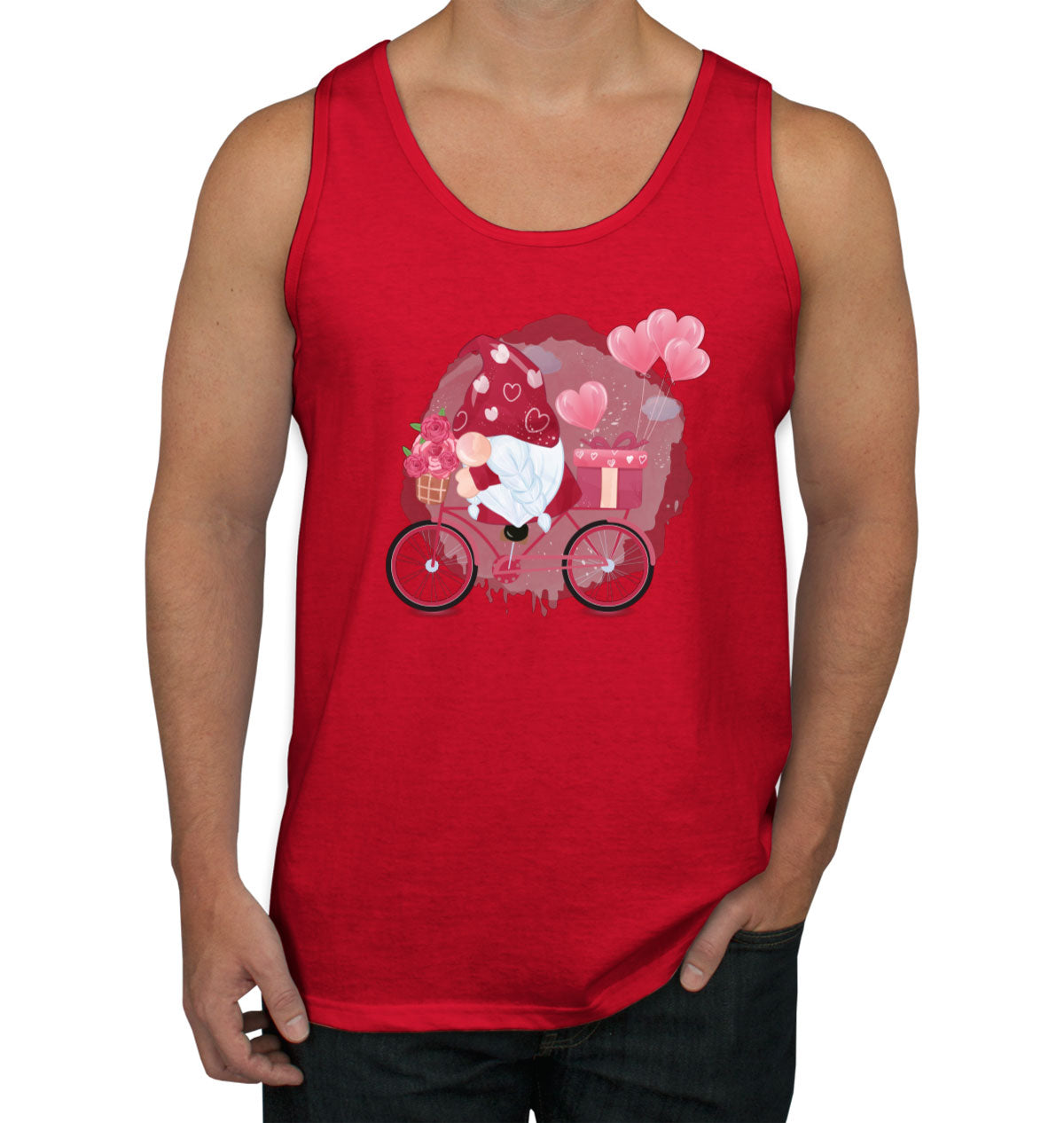 Romantic Gnome Valentine's Day Men's Tank Top