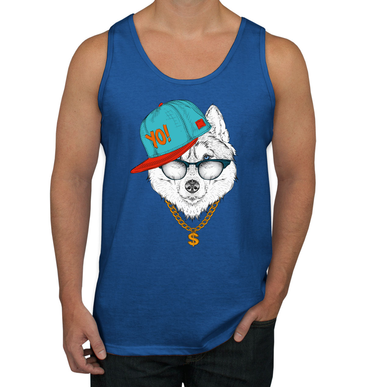 Cool Siberian Husky Dog Men's Tank Top