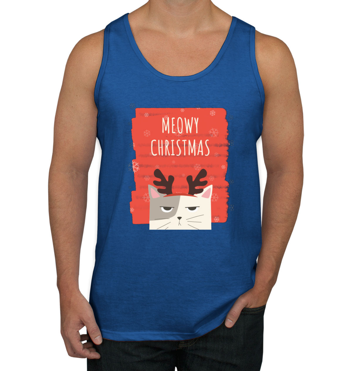 Meowy Christmas Cat Christmas Men's Tank Top