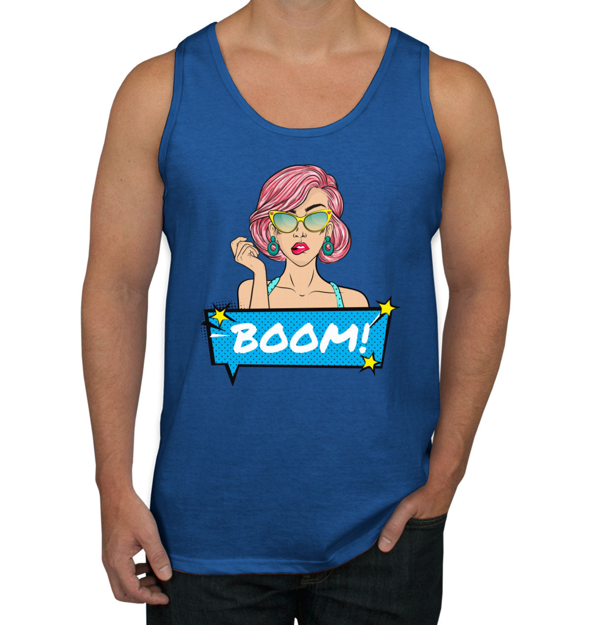 Retro Pop Art Lady Men's Tank Top