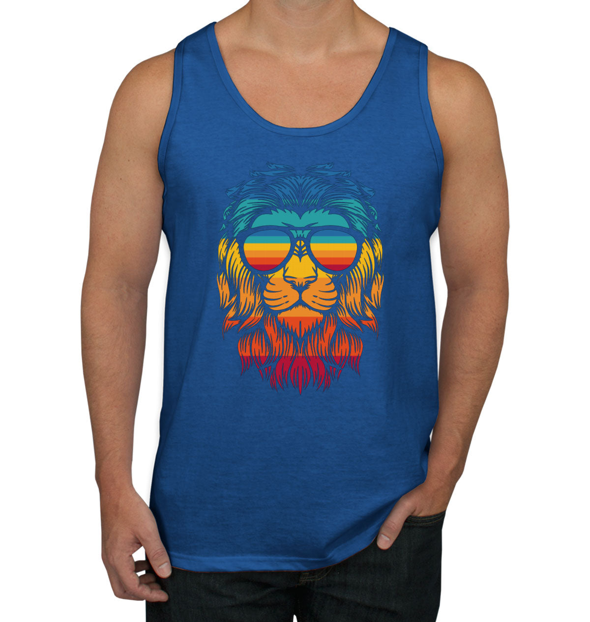 Retro Lion Head Men's Tank Top