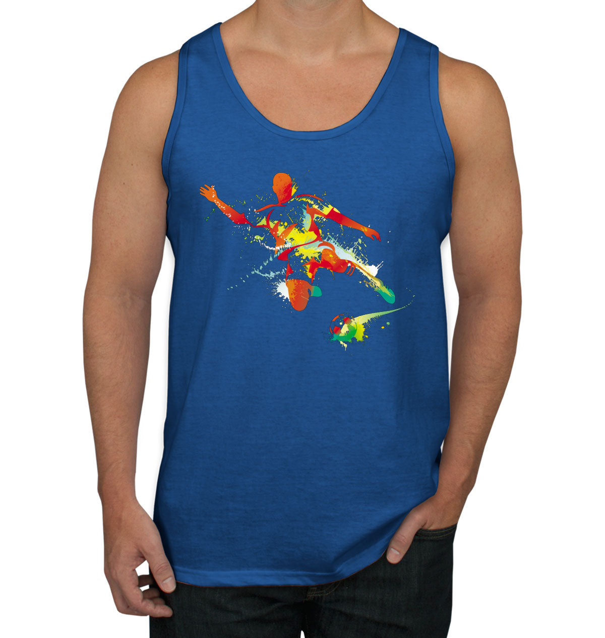 Colorful Soccer Player Men's Tank Top