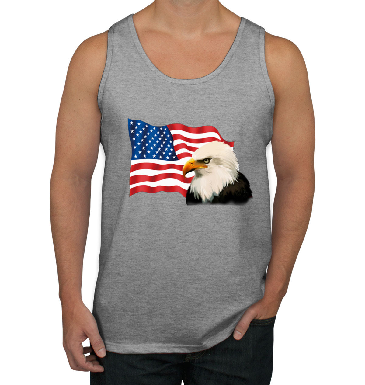 Bald Eagle American Flag Men's Tank Top