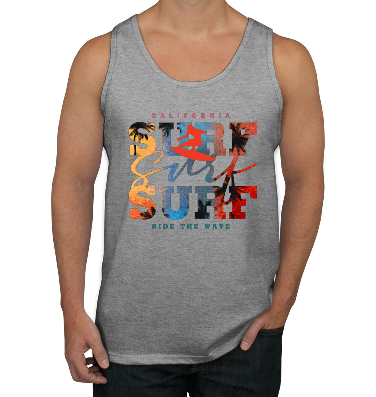 California Surf Ride The Wave Men's Tank Top