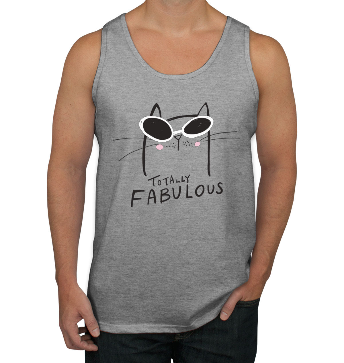 Cat Totally Fabulous Love Men's Tank Top