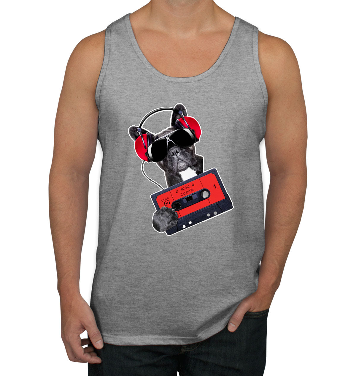 Cool Dog With Headphone Men's Tank Top