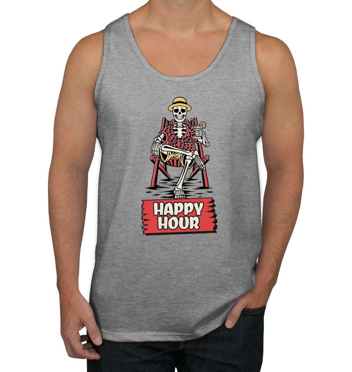 Drinking Skeleton Men's Tank Top