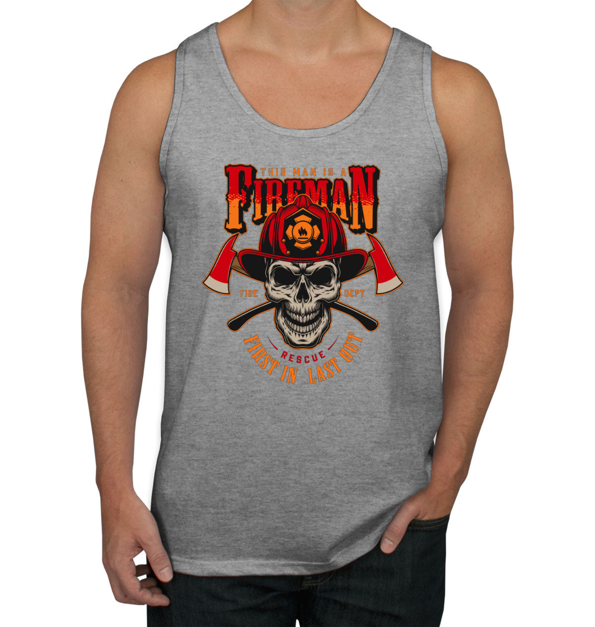 Fireman Skull Men's Tank Top