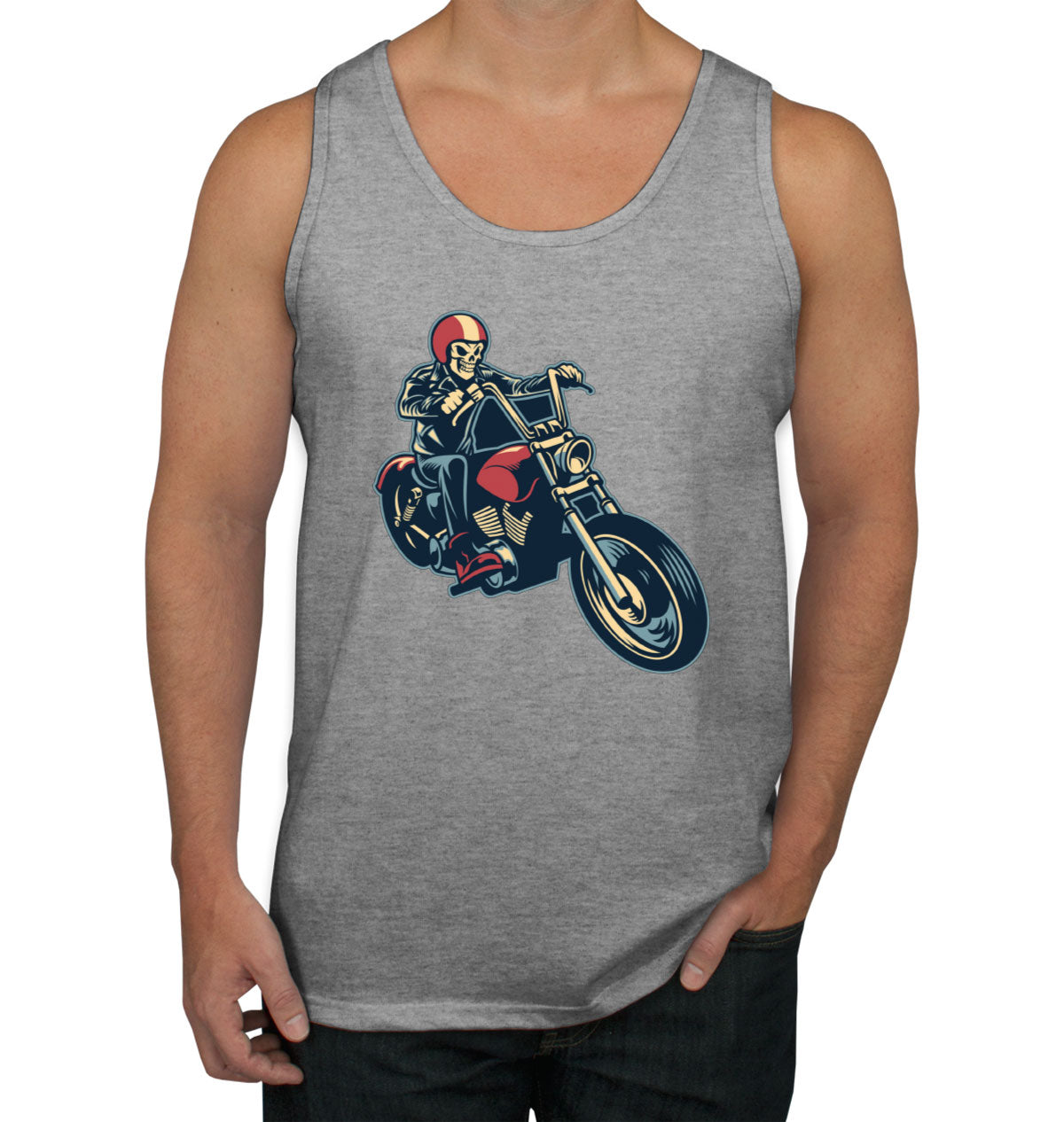 Skull Motorcycle Moto Skull Men's Tank Top