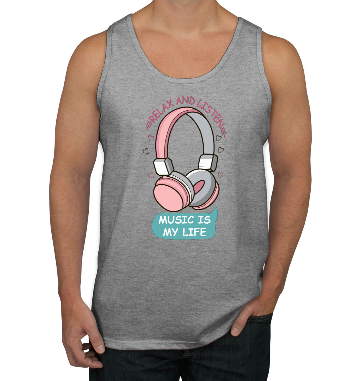 Music Is My Life Headphone Men's Tank Top