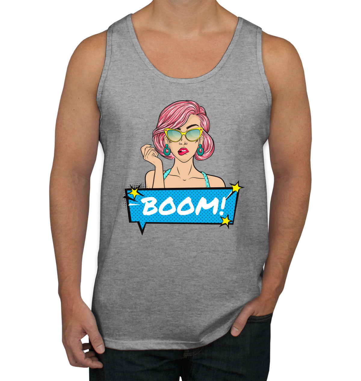 Retro Pop Art Lady Men's Tank Top