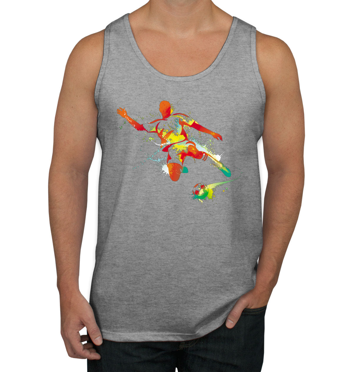 Colorful Soccer Player Men's Tank Top