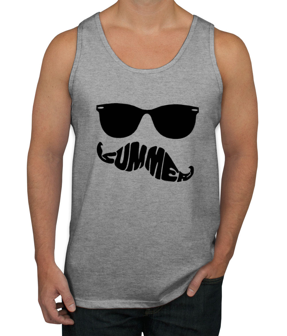 Sunglasses with Mustache Men's Tank Top