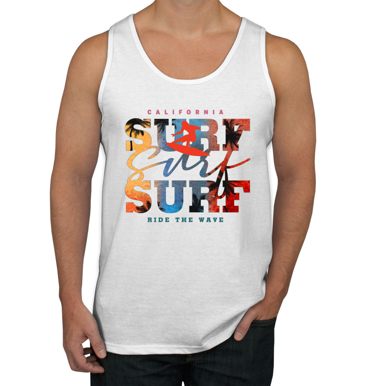 California Surf Ride The Wave Men's Tank Top