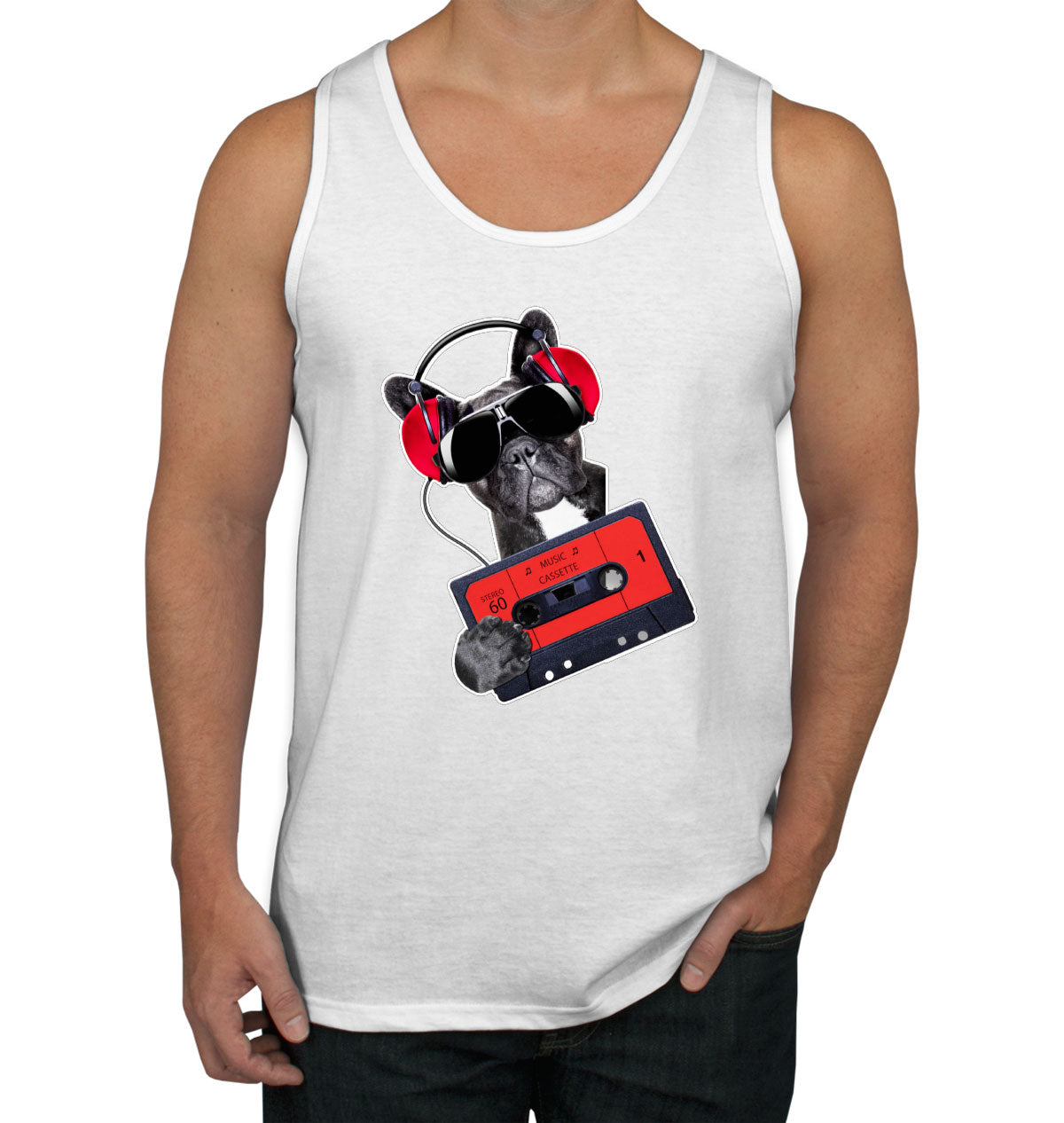 Cool Dog With Headphone Men's Tank Top