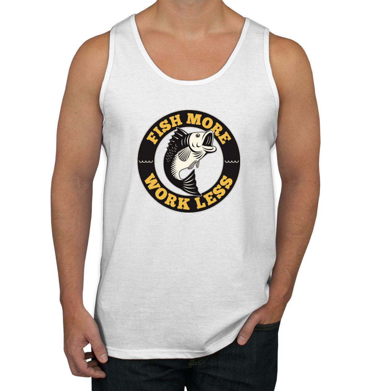 Fish More Work Less Men's Tank Top