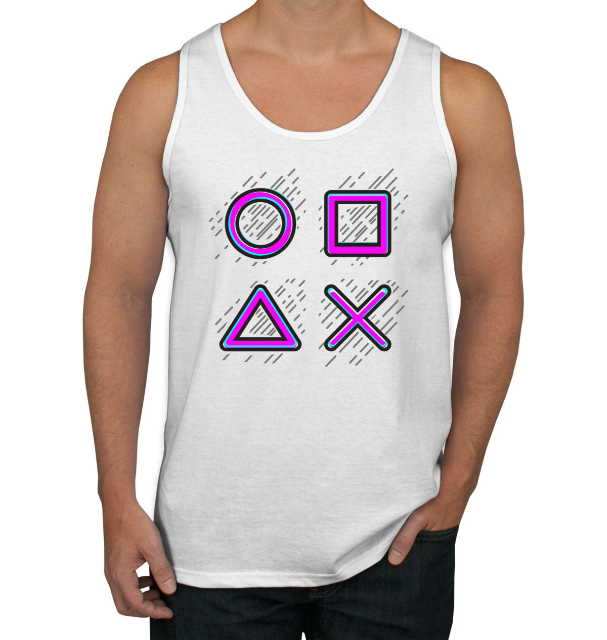 Game Controller Buttons Gaming Men's Tank Top