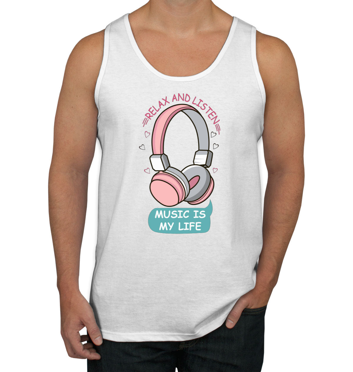 Music Is My Life Headphone Men's Tank Top