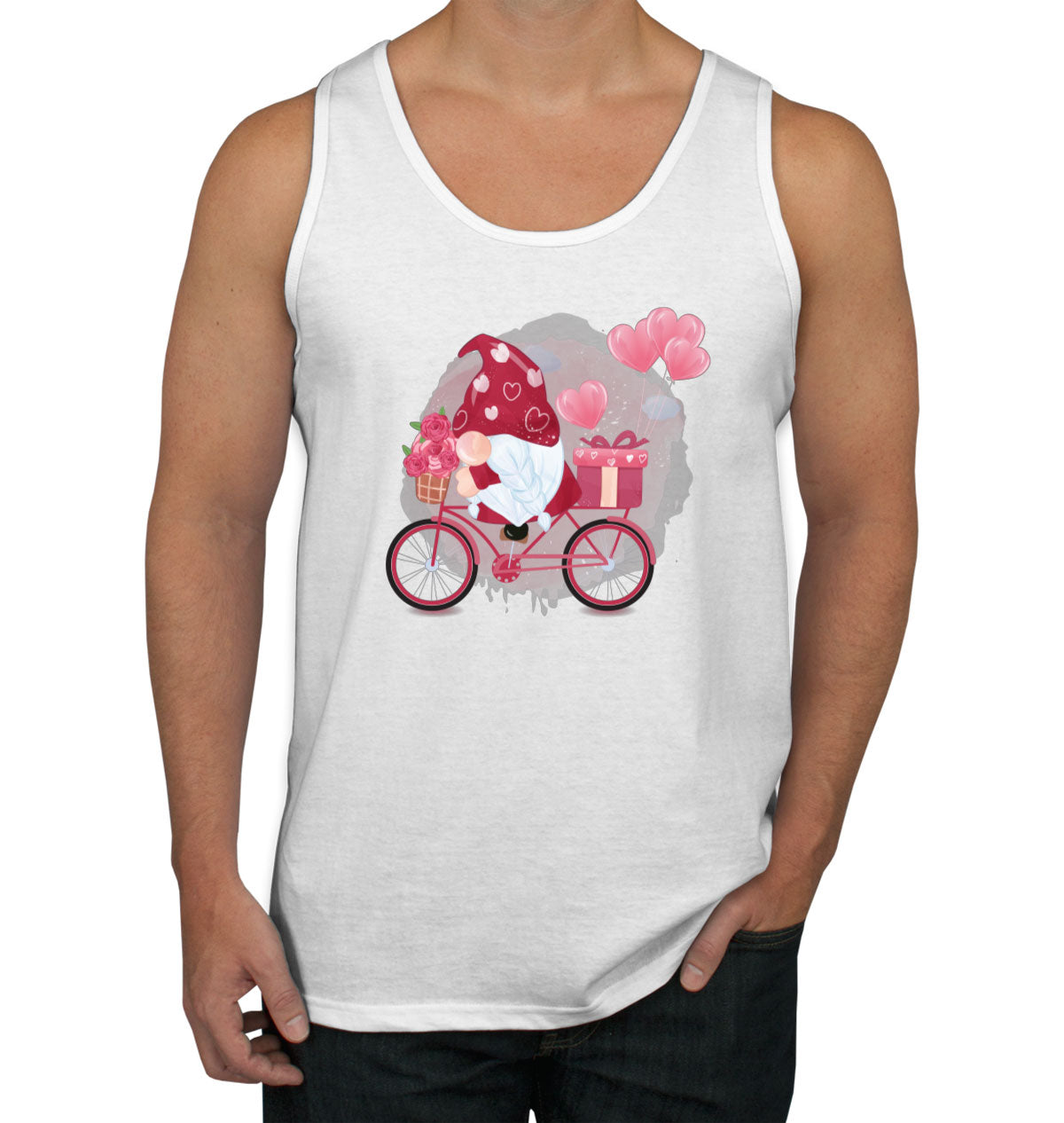 Romantic Gnome Valentine's Day Men's Tank Top